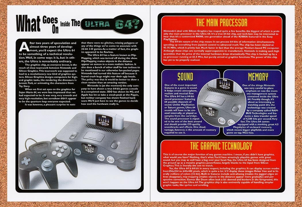 1996 Nintendo N64 Ultra 64 Hardware Original Advertisement / Retro Promo vc11
