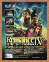Romance Of The Three Kingdoms IX PS2 Original 2004 Ad Authentic Video Game Promo