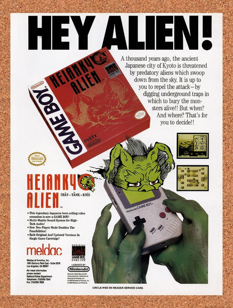 1990 Heiankyo Alien Game Boy Original Advertisement / Retro Promo v3