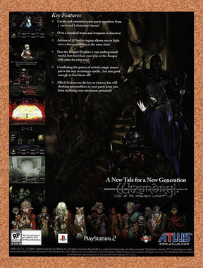 2002 Wizardry Tale Of The Forsaken Land PS2 Original Advertisement / Promo v1