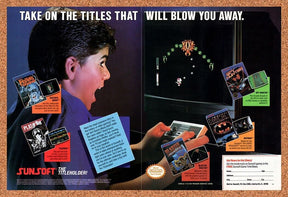 Sunsoft NES Games Original 1990 Vintage Ad - Fester's Quest Platoon Promo