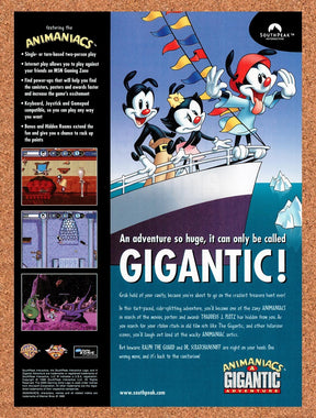 1999 Animaniacs A Gigantic Adventure PC Original Advertisement / Retro Promo v1