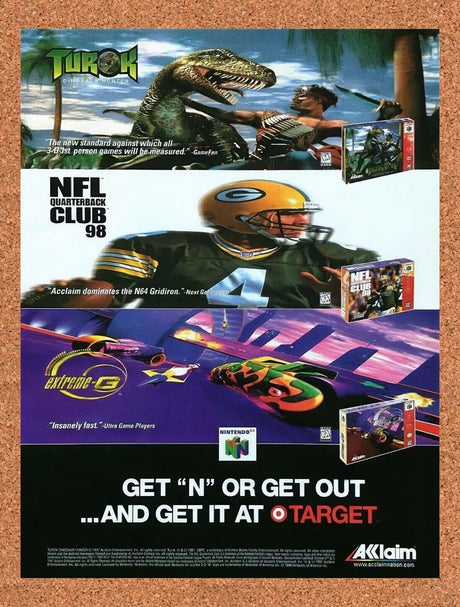 1997 Acclaim N64 Games At Target Original Advertisement / Retro Wall Art v3