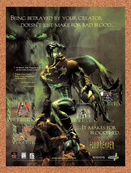 1999 Legacy Of Kain Soul Reaver PS1 Original Advertisement / Retro Promo v4