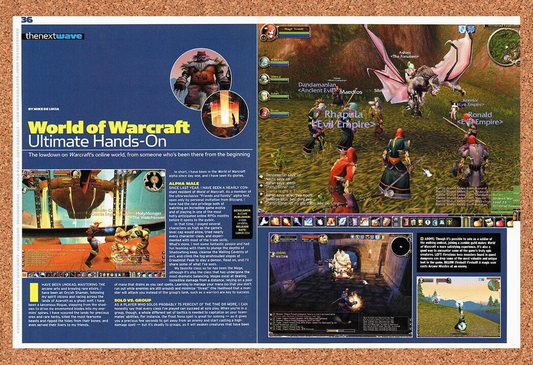 WOW World Of WarCraft PC Original 2005 Ad Authentic Video Game Review Promo