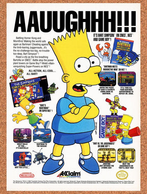 1992 Simpsons Nintendo Games Original Advertisement / Retro Promo v2
