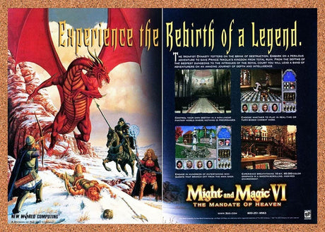 1998 Might And Magic VI The Mandate Of Heaven PC Original Ad / Retro Promo v1
