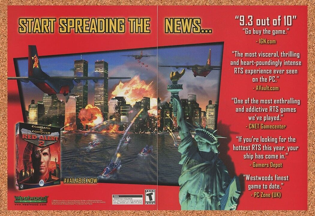 Red Alert 2 PC Original 2001 Ad Authentic Westwood Studios RTS 1 Video Promo v1