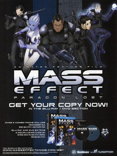 Mass Effect Paragon Lost DVD Original 2015 Ad Authentic Anime Video Game Promo
