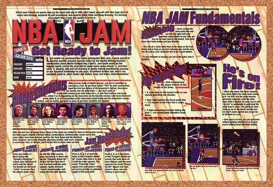 1993 NBA Jam Genesis Original Advertisement / Retro Wall Art v2