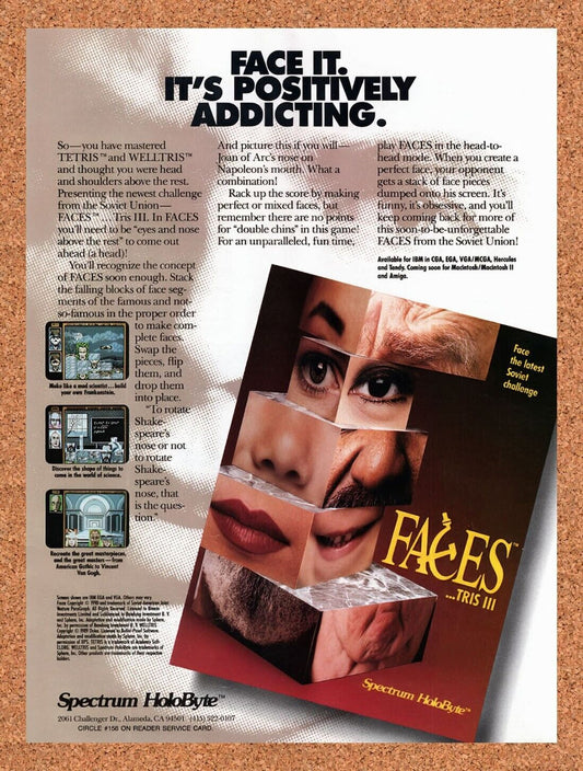 1989 Faces Tris III Tandy Original Advertisement / Retro Wall Art v1