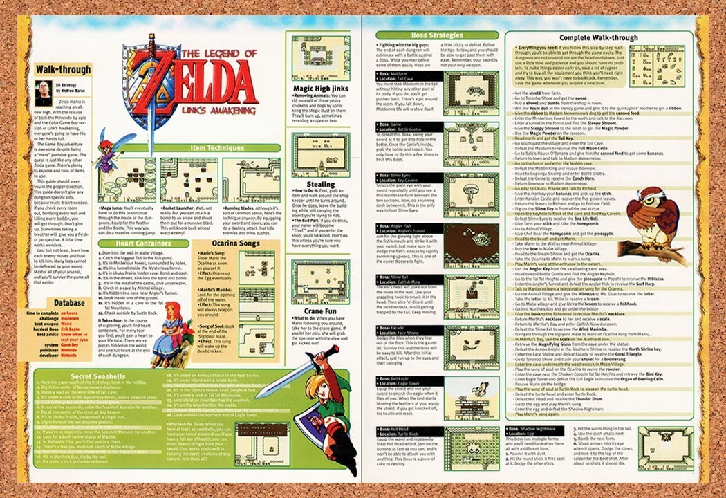 1998 Zelda Link's Awakening Game Boy Original Advertisement / Retro Promo vr4