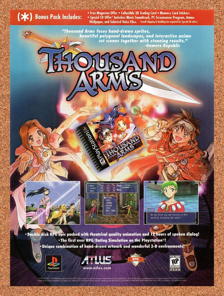 1999 Thousand Arms PS1 Original Advertisement / Retro Wall Art v1