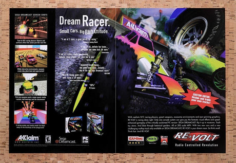 2000 Re-Volt Dreamcast Original Advertisement / Retro Wall Art v1