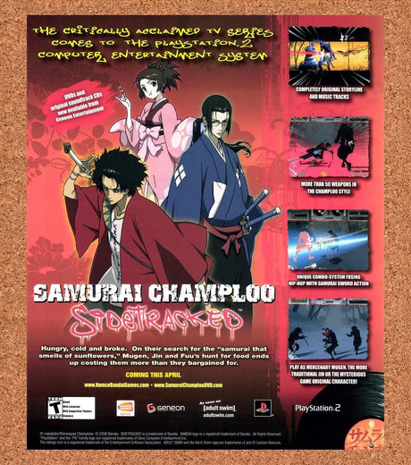 2006 Samurai Champloo Sidetracked PS2 Original Advertisement / Retro Promo v1