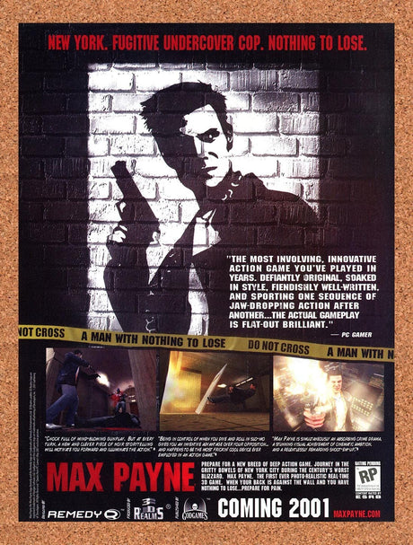 2001 Max Payne 1 PC Original Advertisement / Retro Promo v8