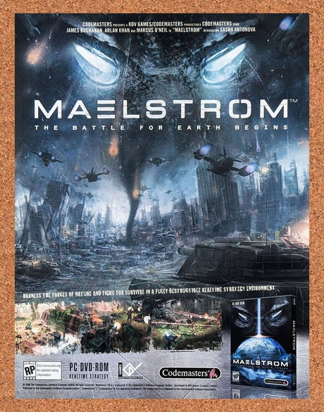 Maelstrom Battle For Earth Begins PC Original 2006 Ad Authentic Video Game Promo
