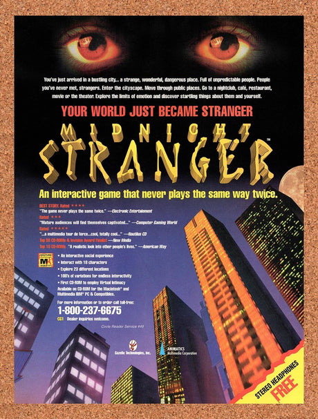 1995 Midnight Stranger PC Original Advertisement / Retro Wall Art v1