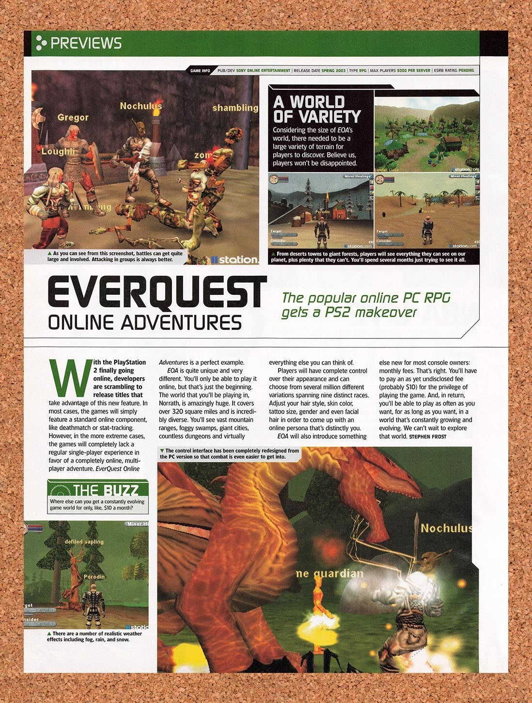 2002 EverQuest Online Adventures PS2 Preview Original Advertisement / Promo vr3
