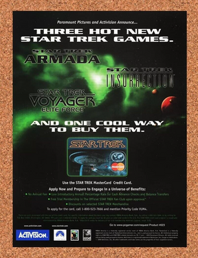 Star Trek PC Mastercard Original 2001 Ad Authentic Rare Video Game Promo