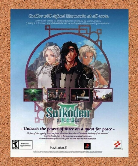 Suikoden III PS2 Original 2002 Ad Authentic PlayStation Video Game Promo v1