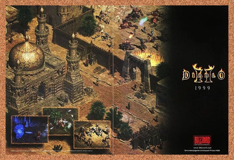 Diablo II PC Original 2001 Ad Authentic Blizzard RPG Art Video Game Promo