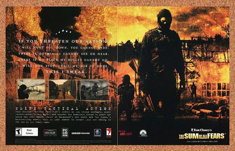 Tom Clancy's The Sum Of All Fears GameCube Original 2002 Ad Video Game Promo