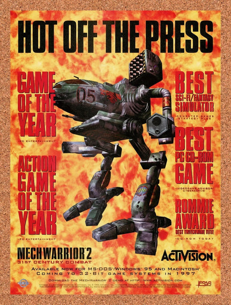 1996 MechWarrior 2 PC Original Advertisement / Retro Promo v11