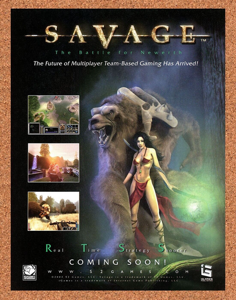 Savage PC Original 2003 Ad Authentic S2 Games RTS Shooter Video Game Promo v4