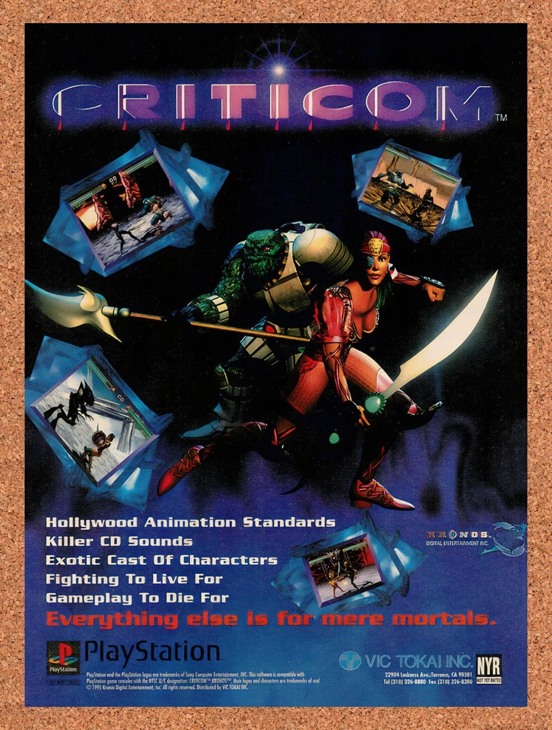 1995 Criticom PS1 Original Advertisement / Retro Wall Art v1