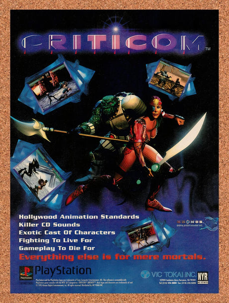 1995 Criticom PS1 Original Advertisement / Retro Wall Art v1