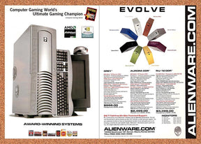 2002 Alienware Evolve Computer Gaming Worlds Choice Original Ad / Promo v6