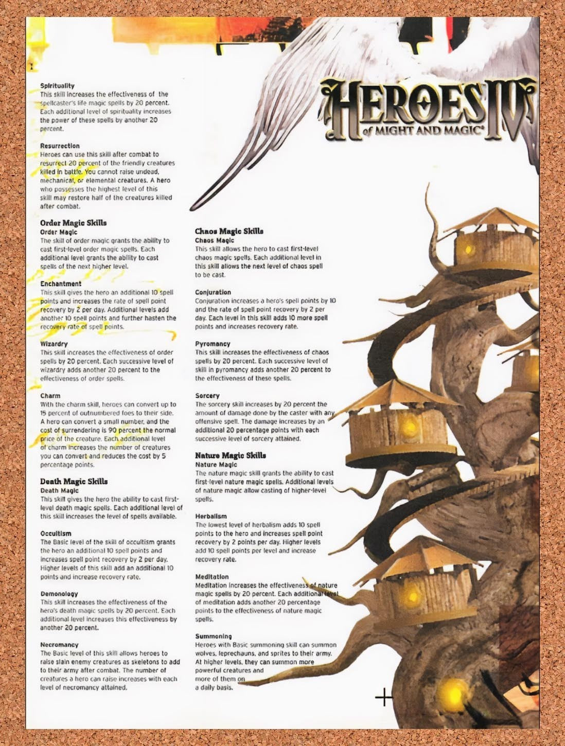 2002 Heroes Of Might And Magic IV Skills Original Advertisement / Promo vr3