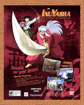 2005 InuYasha Feudal Combat PS2 Original Advertisement / Retro Promo v1