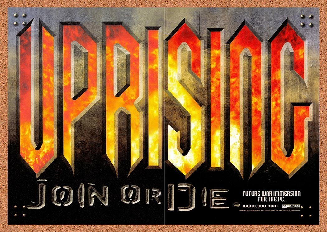 1997 Uprising Join Or Die PC Original Advertisement / Retro Promo v3