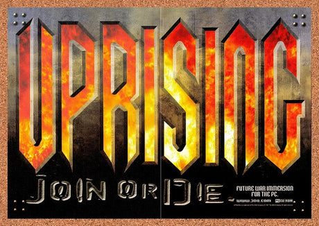 1997 Uprising Join Or Die PC Original Advertisement / Retro Promo v3