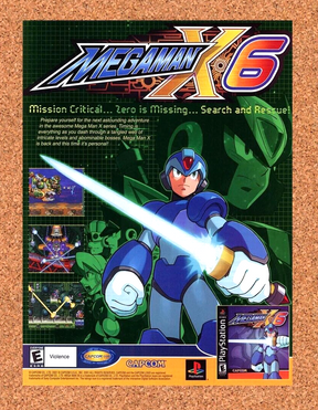 Mega Man X6 PS1 Original 2001 Ad Authentic PlayStation Video Game Promo