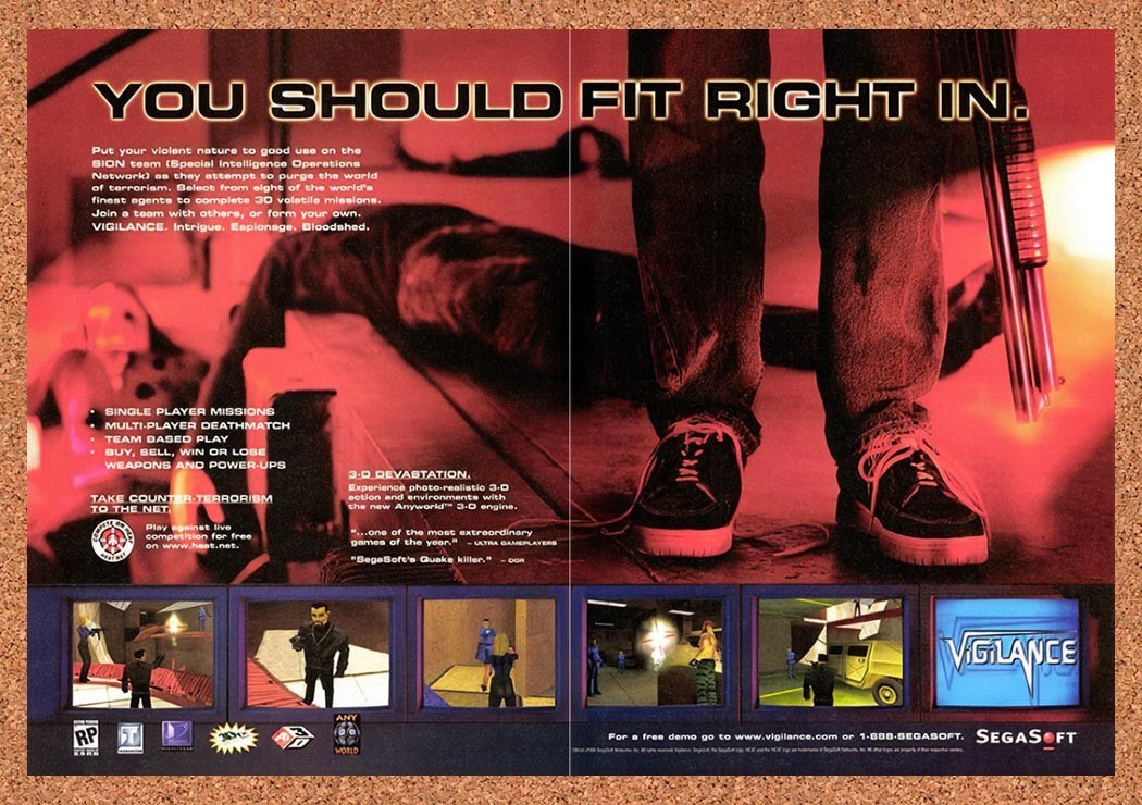 1998 Vigilance PC Original Advertisement / Retro Promo v2