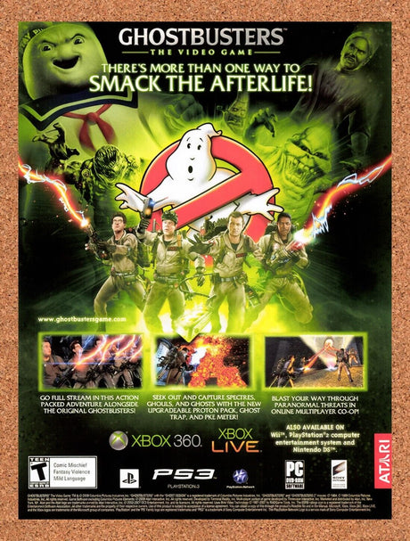 2009 Ghostbusters The Video Game Xbox 360 Original Ad / Retro Wall Art v1