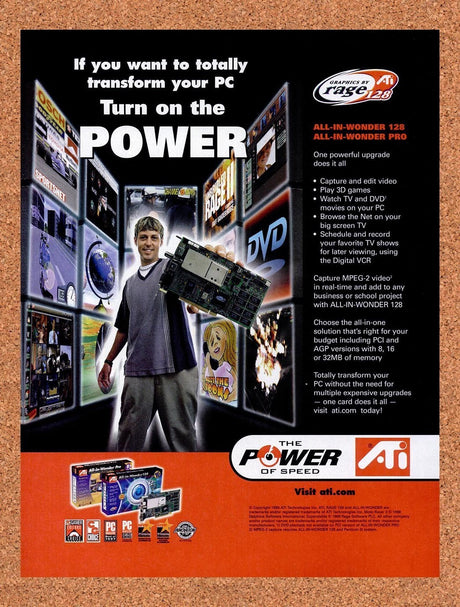 1999 ATI Rage Fury Graphics Original Advertisement / Retro Promo v6
