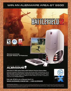 Battlefield 2 PC Original 2006 Ad Authentic Alienware Area-51 Sweepstakes Promo