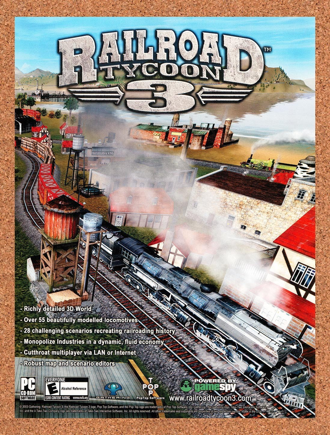 2004 Railroad Tycoon 3 PC Original Advertisement / Retro Promo v1