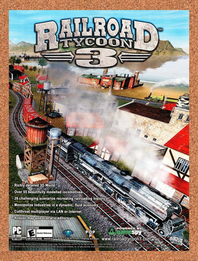 2004 Railroad Tycoon 3 PC Original Advertisement / Retro Promo v1