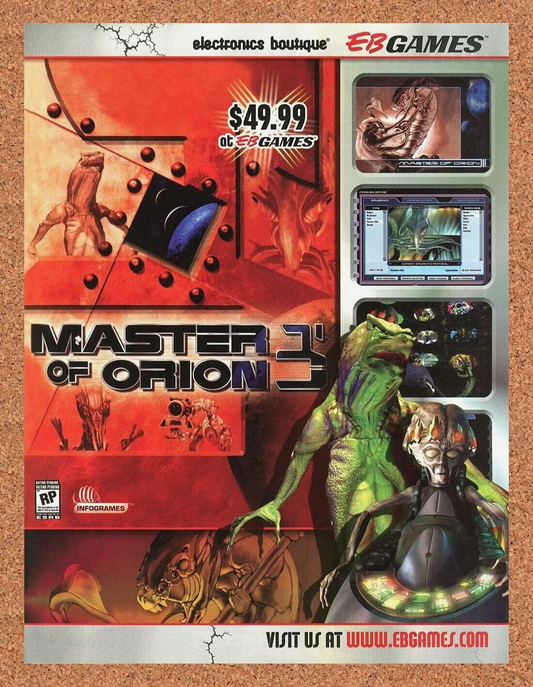 Master Of Orion PC Original 2003 Ad Authentic EB Games Video Game Rebate Promo
