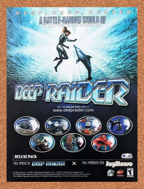 Deep Raider Deluxe Pack PC Original 2002 Ad Authentic Action Video Game Promo
