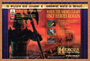 Heroes Of Might And Magic PC Original 1997 Vintage Ad - Video Game Art Promo