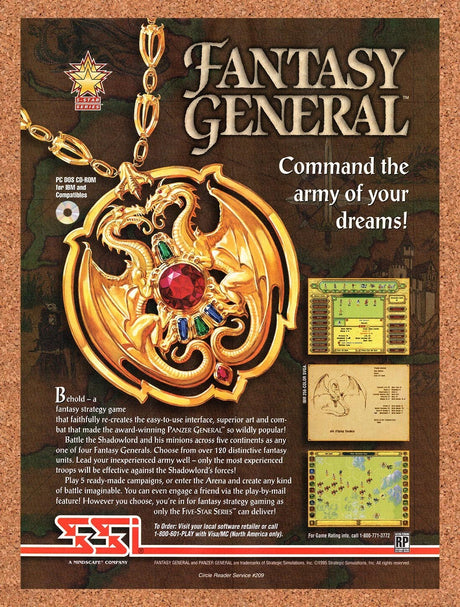 1996 Fantasy General PC Original Advertisement / Retro Wall Art v1