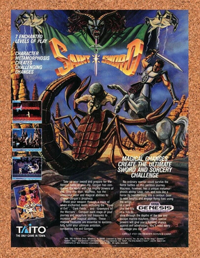 Saint Sword Sega Genesis Original 1993 Ad Authentic Taito Video Game Promo