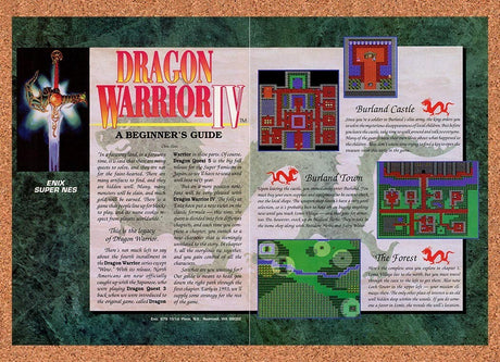1992 Dragon Warrior IV NES Original Advertisement / Retro Promo v1