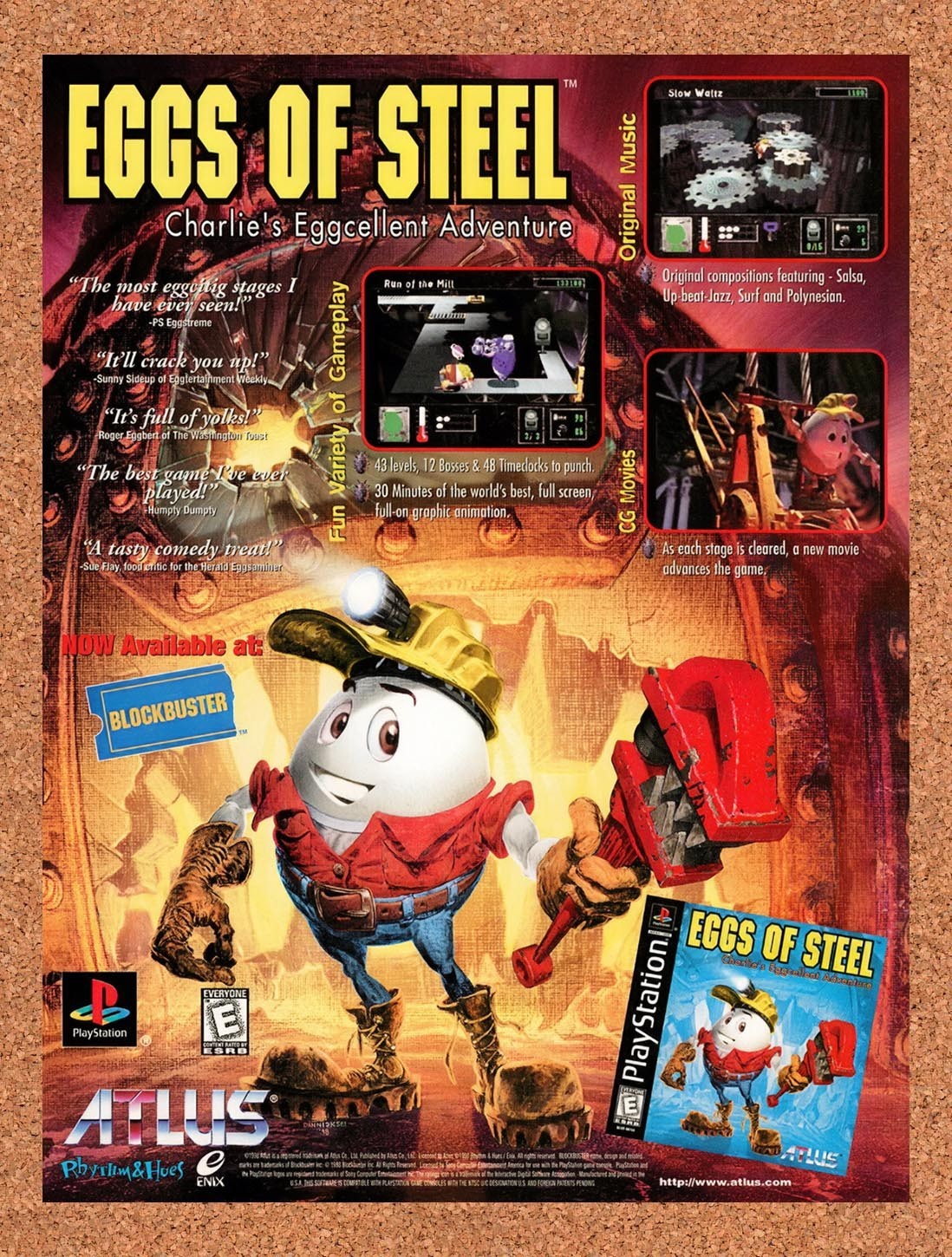 1999 Eggs Of Steel Charlies Eggcellent Adventure PS1 Original Ad / Promo v1